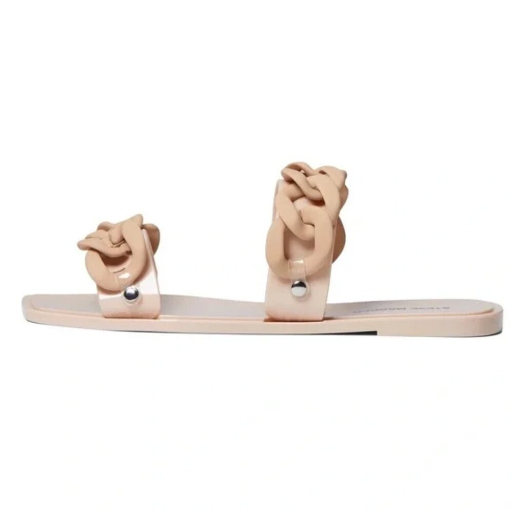 Steve Madden Zimma Chain Link Nude Slides Sandals… - image 2